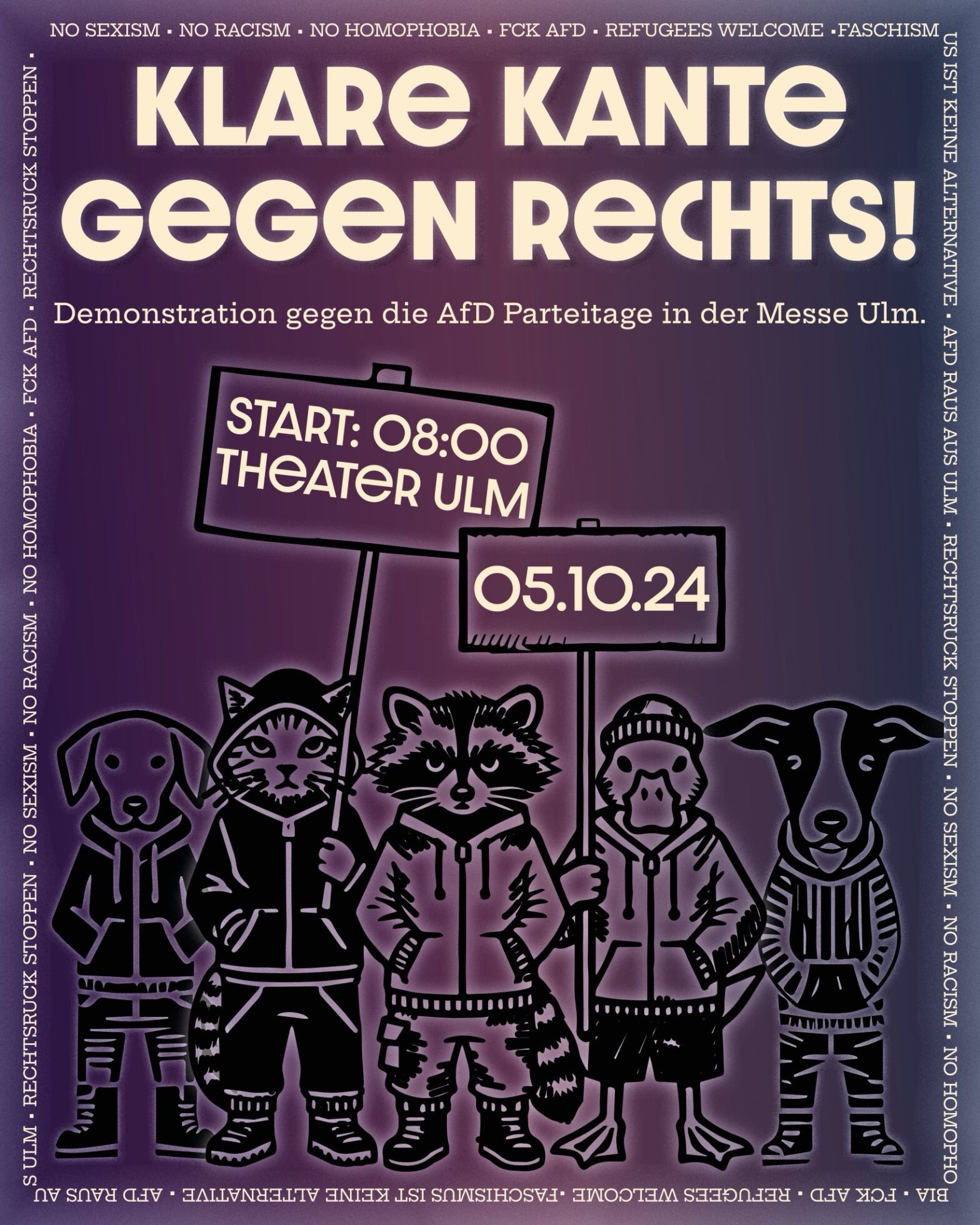 Ulm 05.10 – Demo gegen AfD Landesparteitage